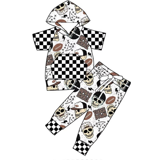 Custom moq 5 each style eta 6-7weeks baby boy clothes summer hooded short sleeve pants sets 6-25.7.24