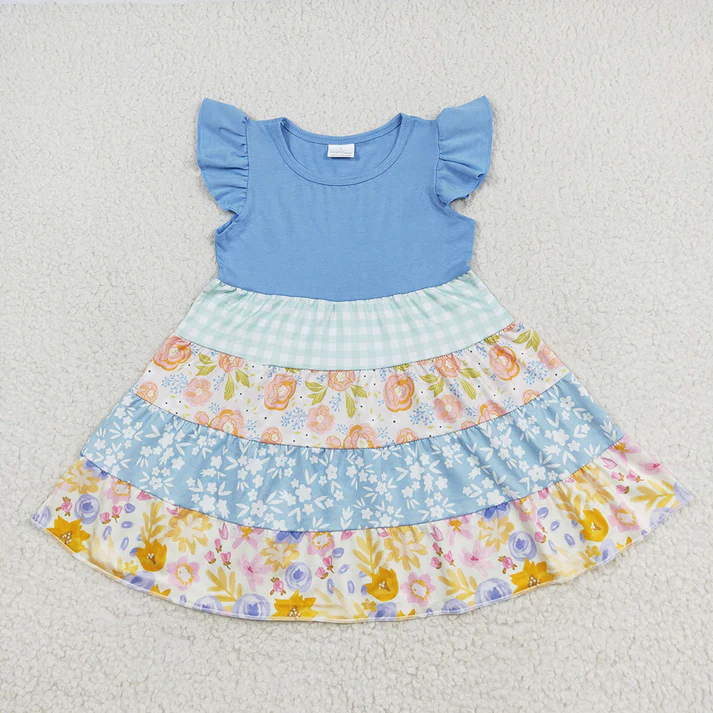 RTS NO MOQ Baby Girl Clothes Short-sleeved dress