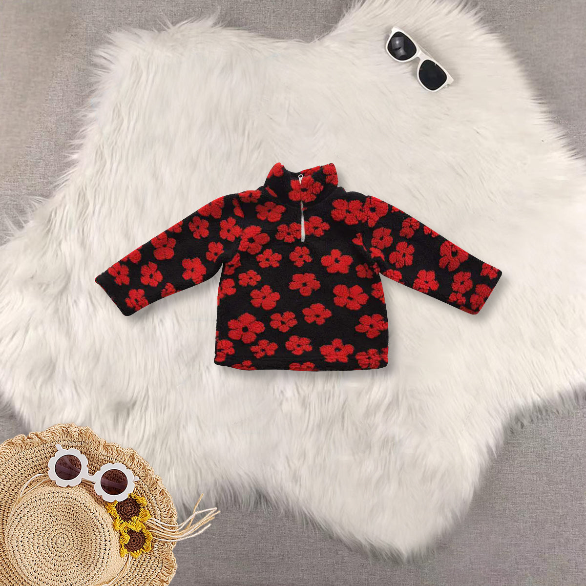 RTS NO MOQ Sibling baby girls clothes floral White Zipper Long Sleeve Tops