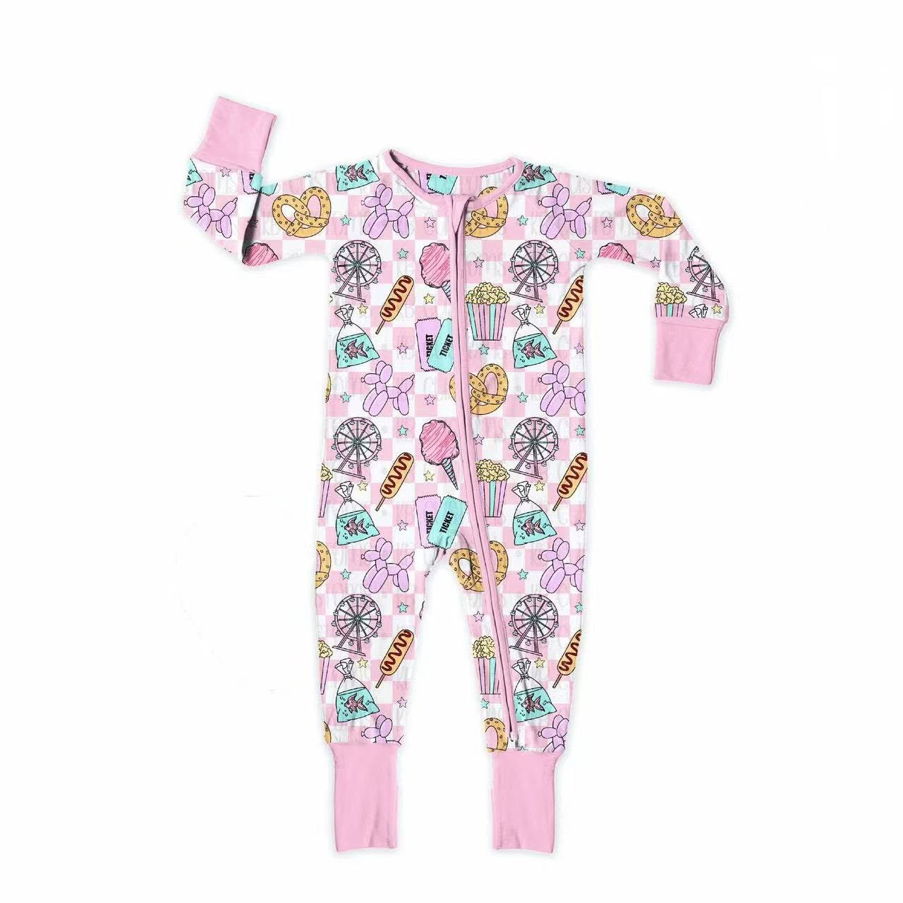 Custom moq 5 each style eta 6-7weeks baby girl clothes pink short sleeve pants set and romper 1 and romper 2