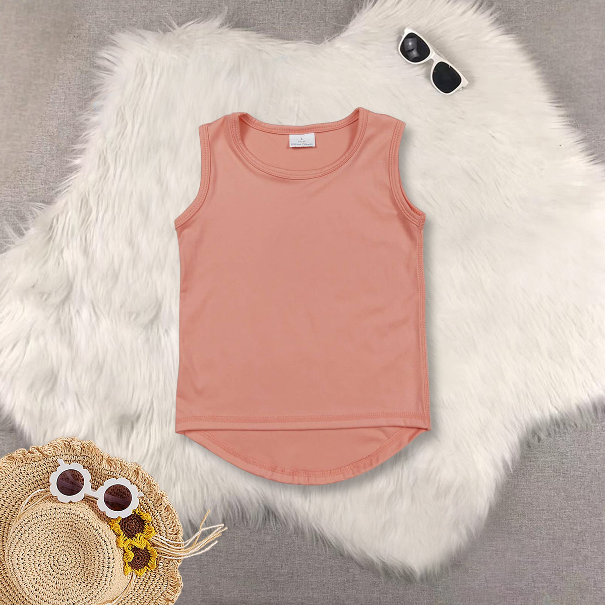 RTS NO MOQ baby girls clothes yoga sleeveless short sets and Top and shorts