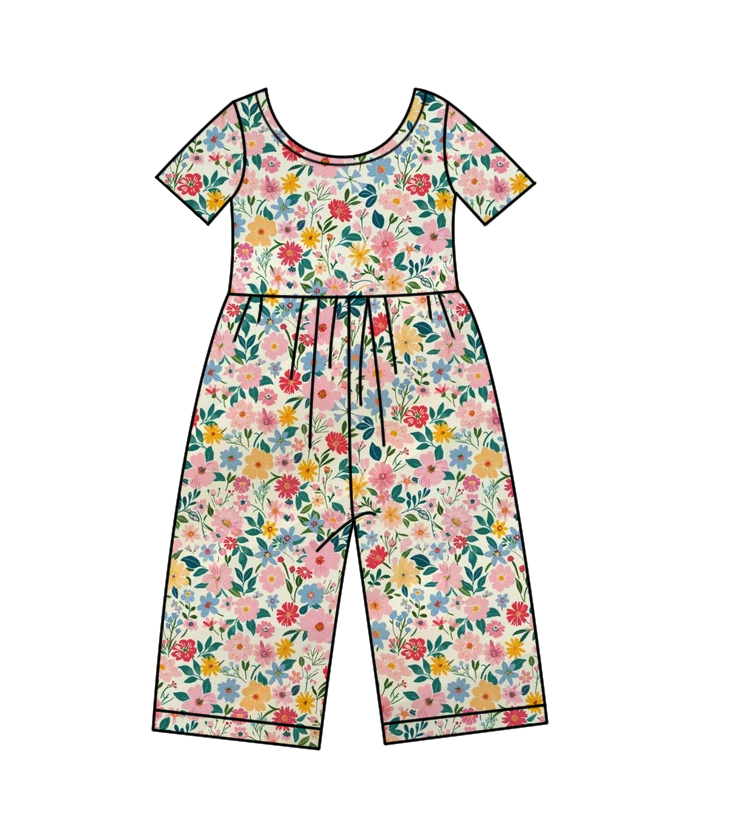 Custom summer baby girls clothes short sleeve jumpsuit and jumpsuit 3