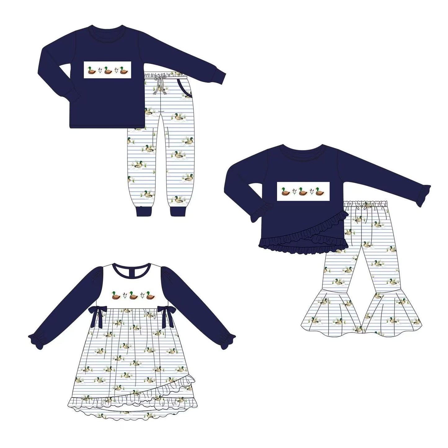 Custom moq 5 mix size milk silk summer baby boy clothes duck long pants sets 2 and dress-25.9.4