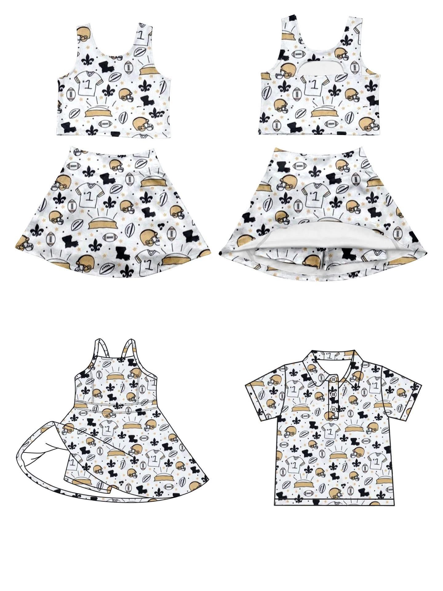 Custom moq 5 mix size milk silk summer teams baby girls clothes team sleeveless skirts sets and dress and top-25.8.14