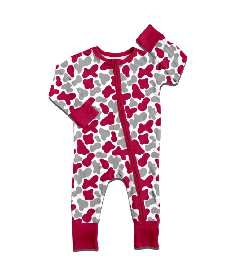 Custom moq 5 each style eta 6-7weeks baby girl clothes team red long sleeve romper 2-25.8.4