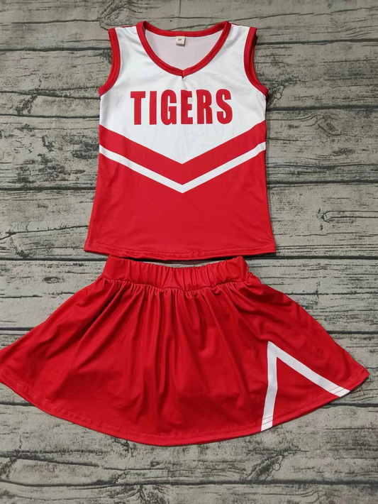 Custom moq 5 each style eta 6-7weeks baby girl clothes team red sleeveless skirts sets-25.8.6