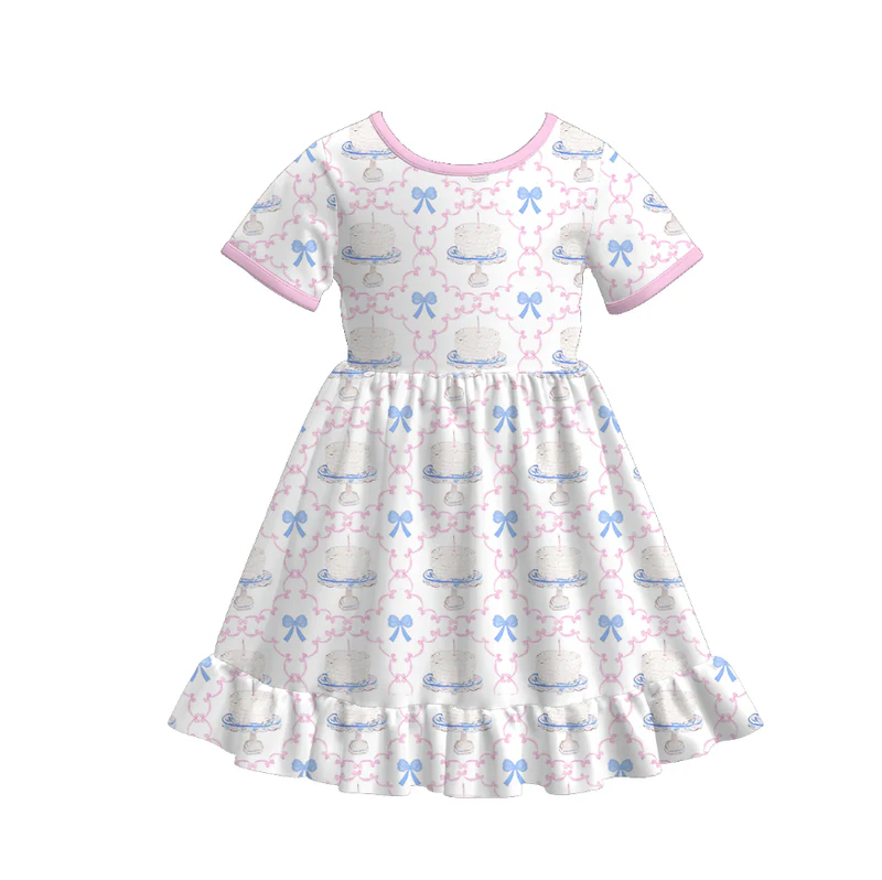 Custom moq 5 each style eta 6-7weeks milk silk baby girls summer short sleeves dresses 6-25.7.14