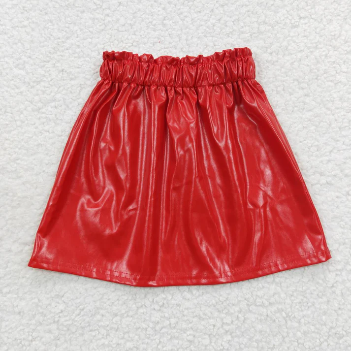 RTS baby girls clothes Leather summer skirts dress
