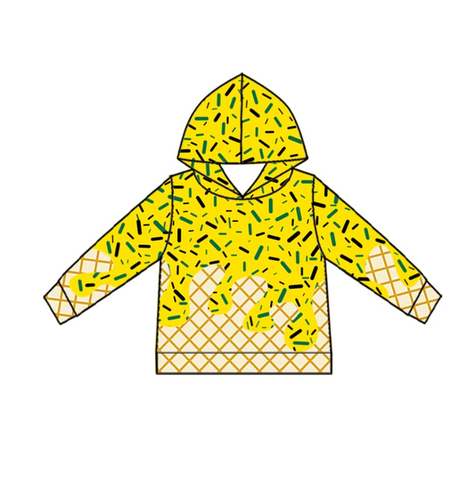 Custom moq 5 mix size milk silk baby girls clothes team yellow hooded long sleeve tops and pants and shorts and skirts-25.10.20