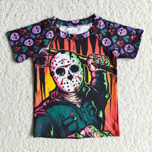 A0-10 Kids Short Sleeve Halloween shirts Fall Holiday Short Sleeve Tee Tops