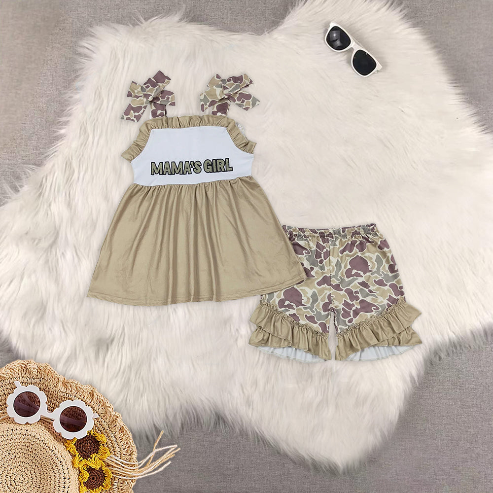 RTS Boys and girls Embroidered Short Sleeve Shorts sets dress rompers
