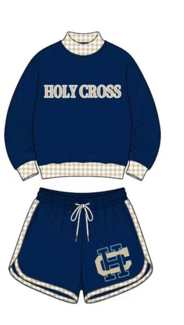 custom moq 5 mix size AITOLY04 Baby Kids Plaid Print Long Sleeve Crew Neck Top Casual Shorts Set