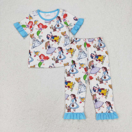 Cute Clothes GSPO1556 Baby Girls Tee Shirts Top Ruffle Pants Pajamas Clothes Sets