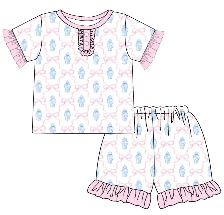 Magic lamp girl short sleeve shorts suit