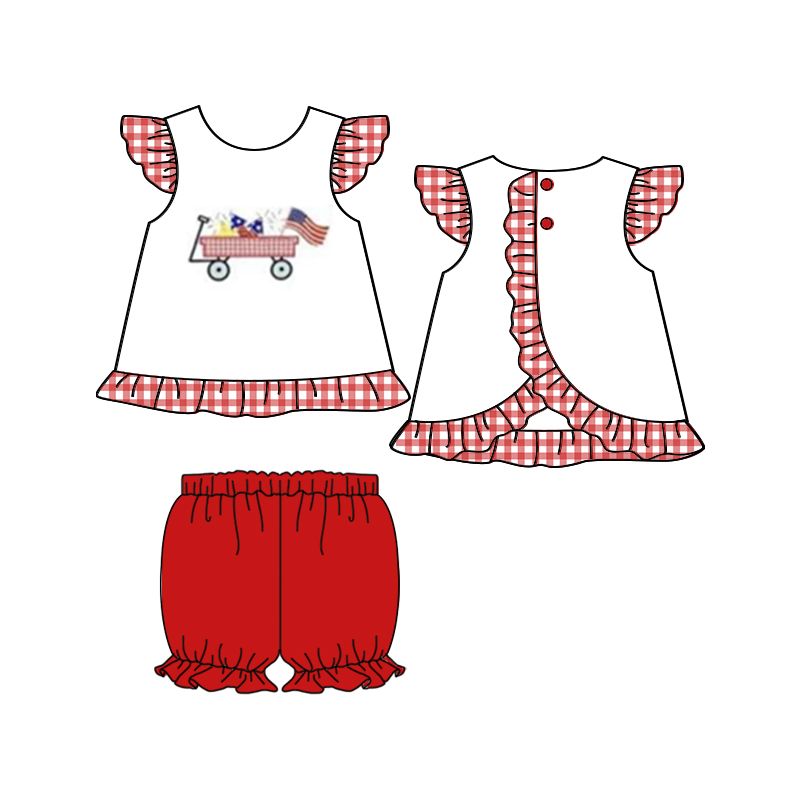 truck red girl suit