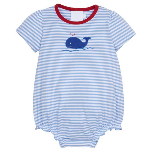 Shark stripe boy's romper