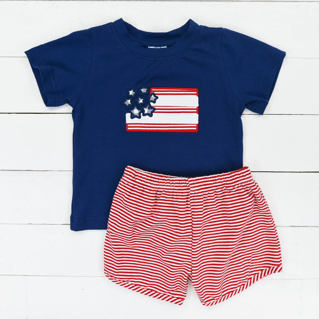 Striped five-pointed star embroidery set