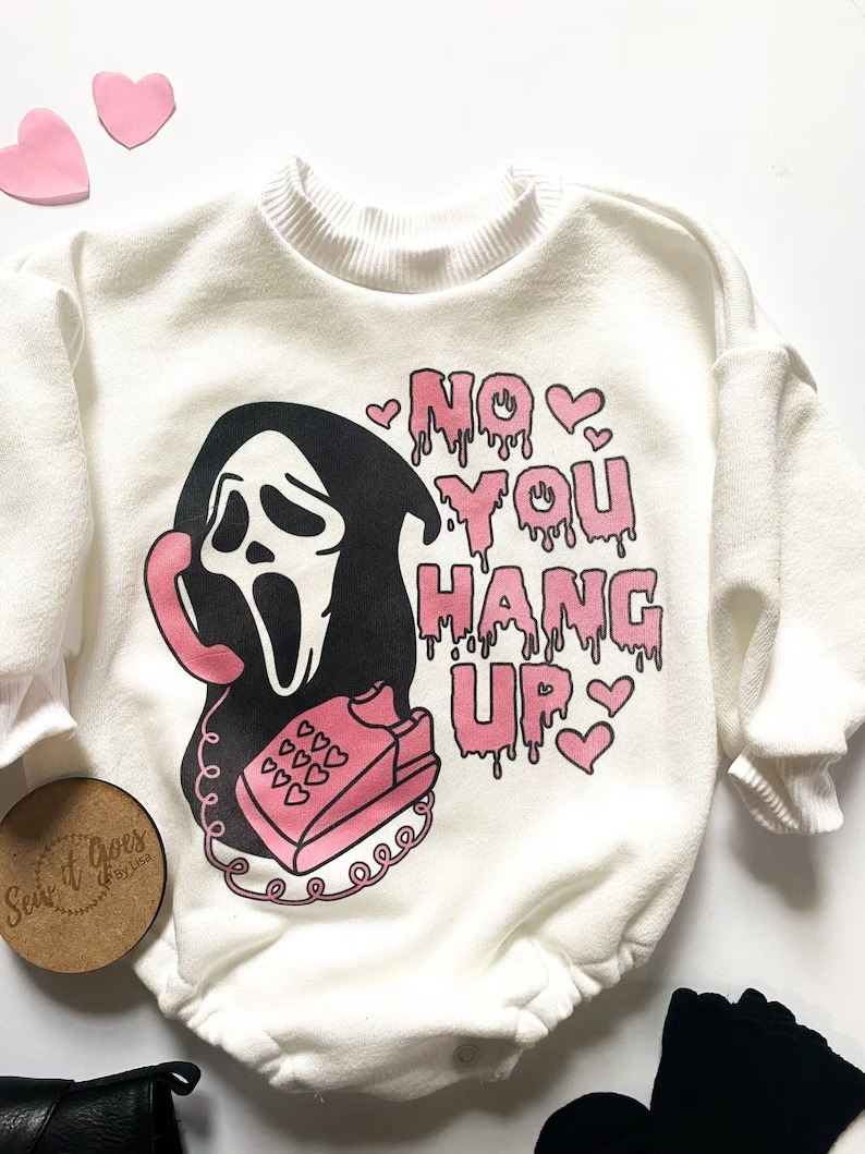 hang up mask ghost white long-sleeved jumpsuit