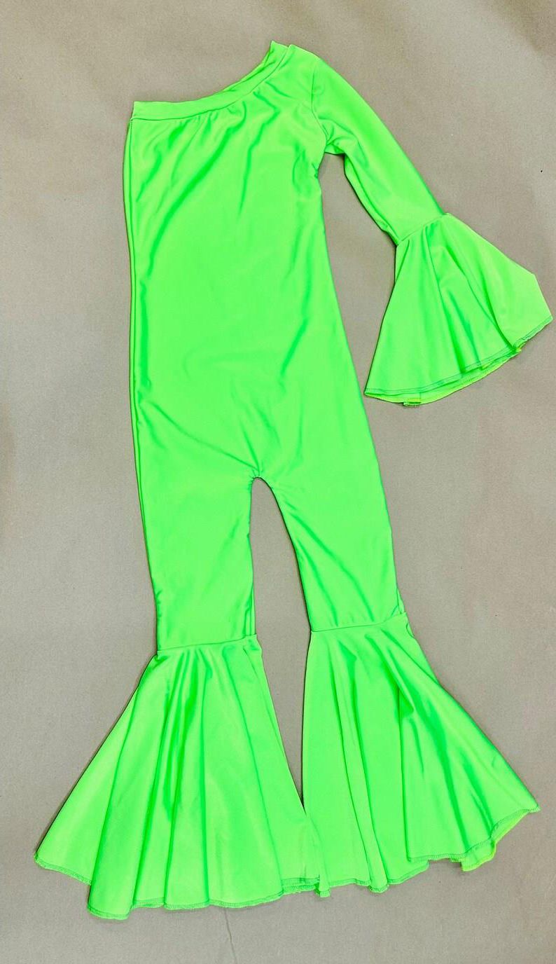 Green One Shoulder Long Sleeve Bodysuit