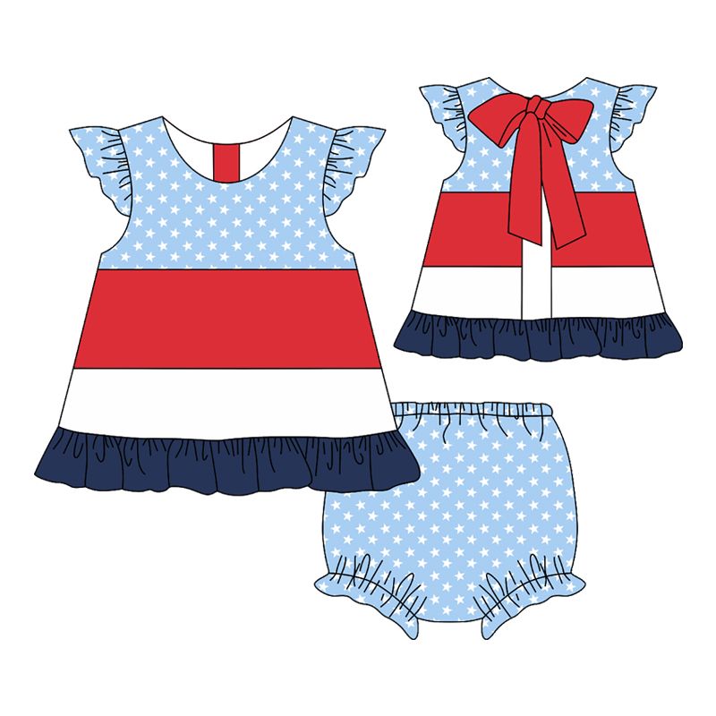 Dot red white navy suit