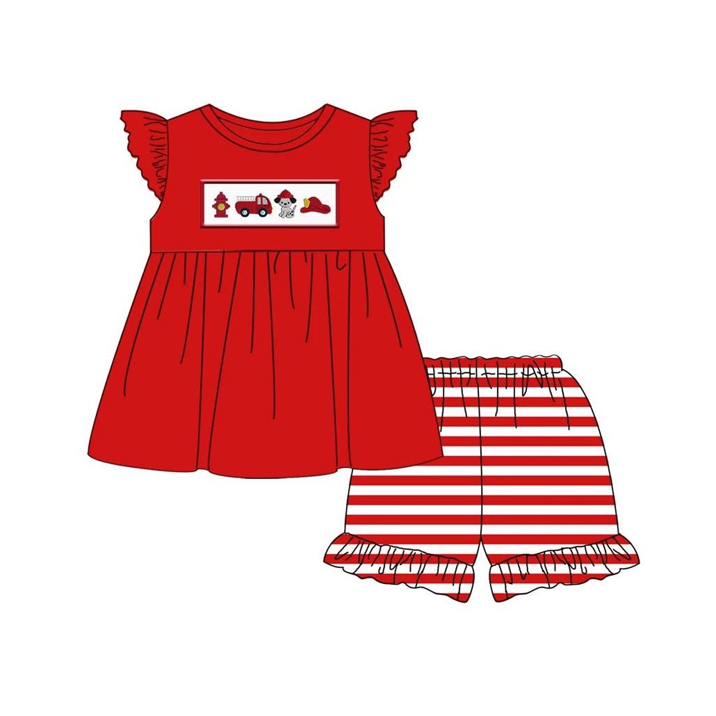 Red Striped Girls Suit