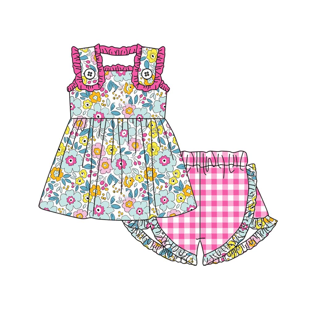 Shoulder Strap Flower Girls Suit