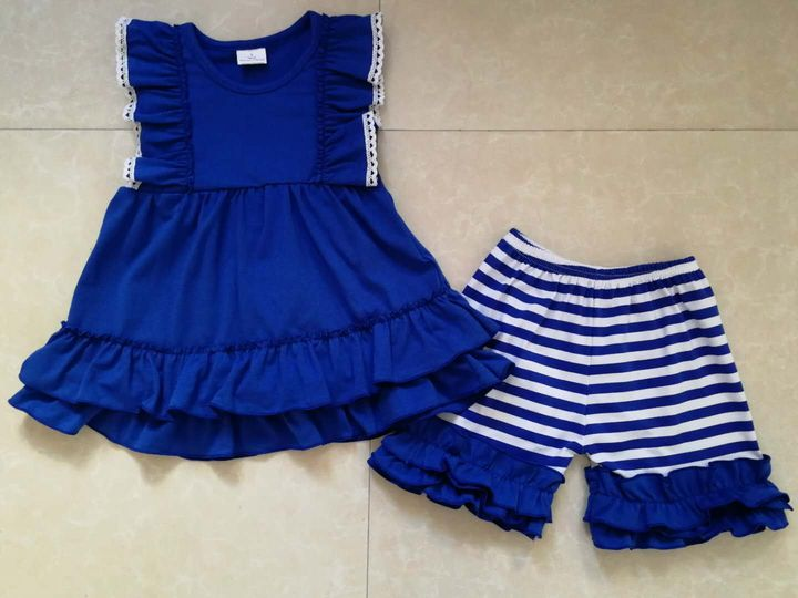 Blue summer shorts set