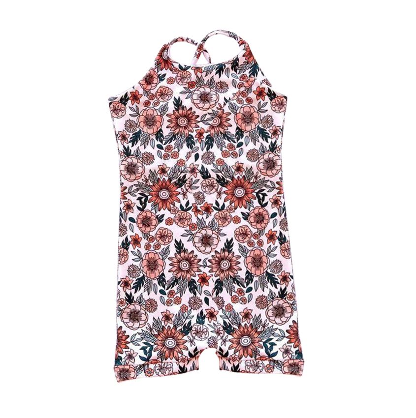 Summer flower girl's romper