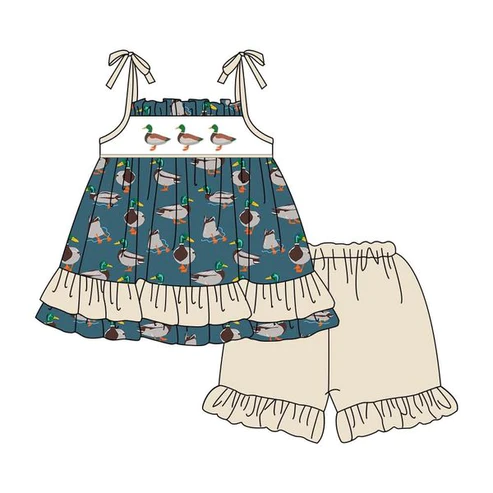 duck short sleeve shorts suit