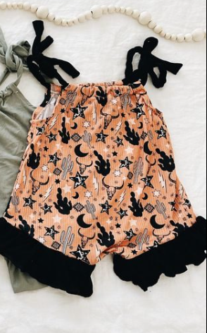 Horse Riding Western Moon Girls Romper Suit
