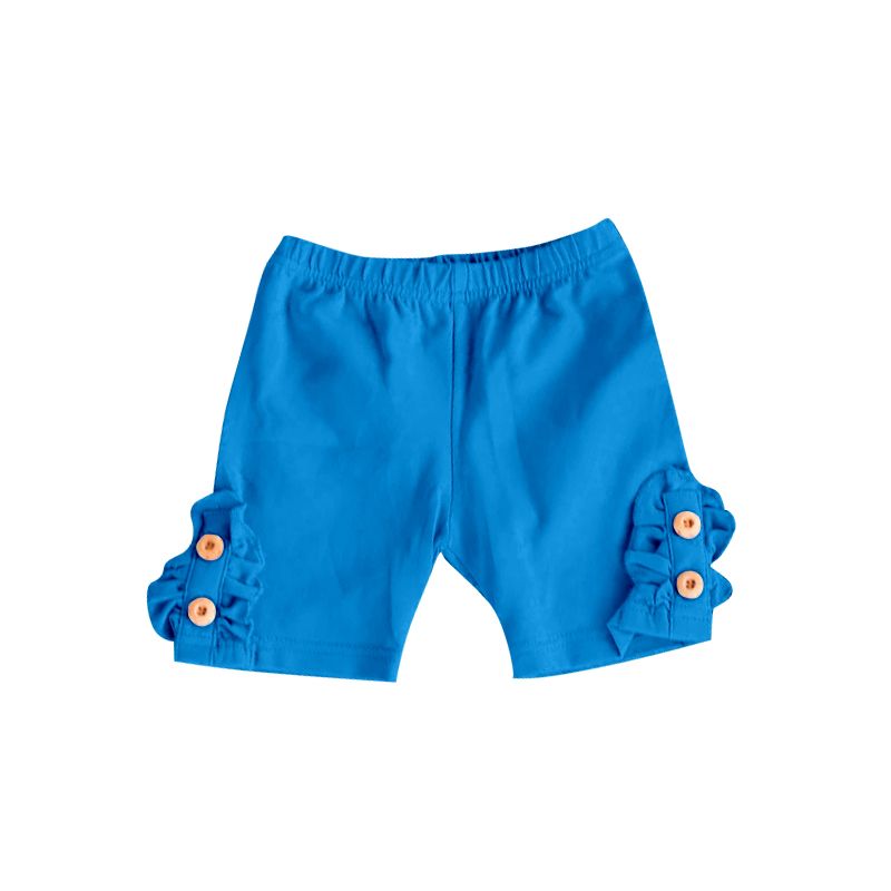 Blue summer button-up shorts