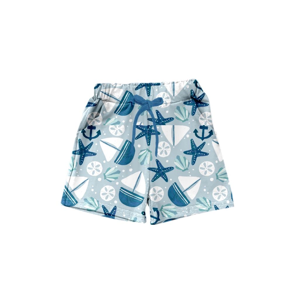 Undersea Shark Sailing Boy's Summer Shorts