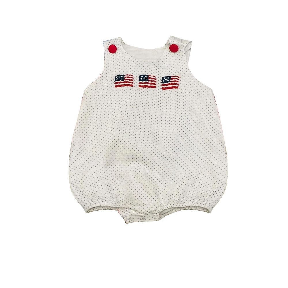 Three Red Flag Boys' Rompers