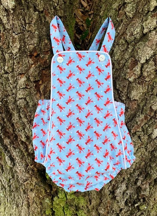 SR0746 Crayfish polka dot blue vest jumpsuit