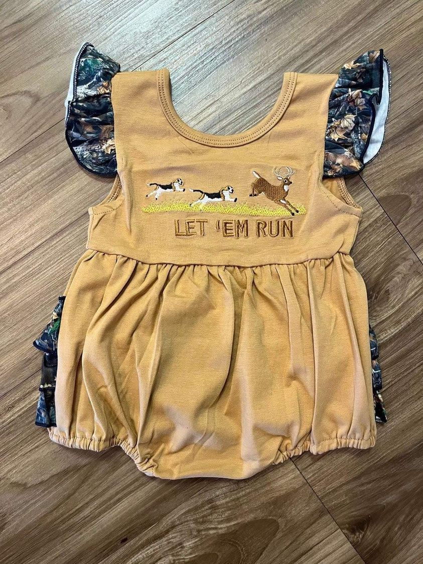 Three puppies girl's romper suit