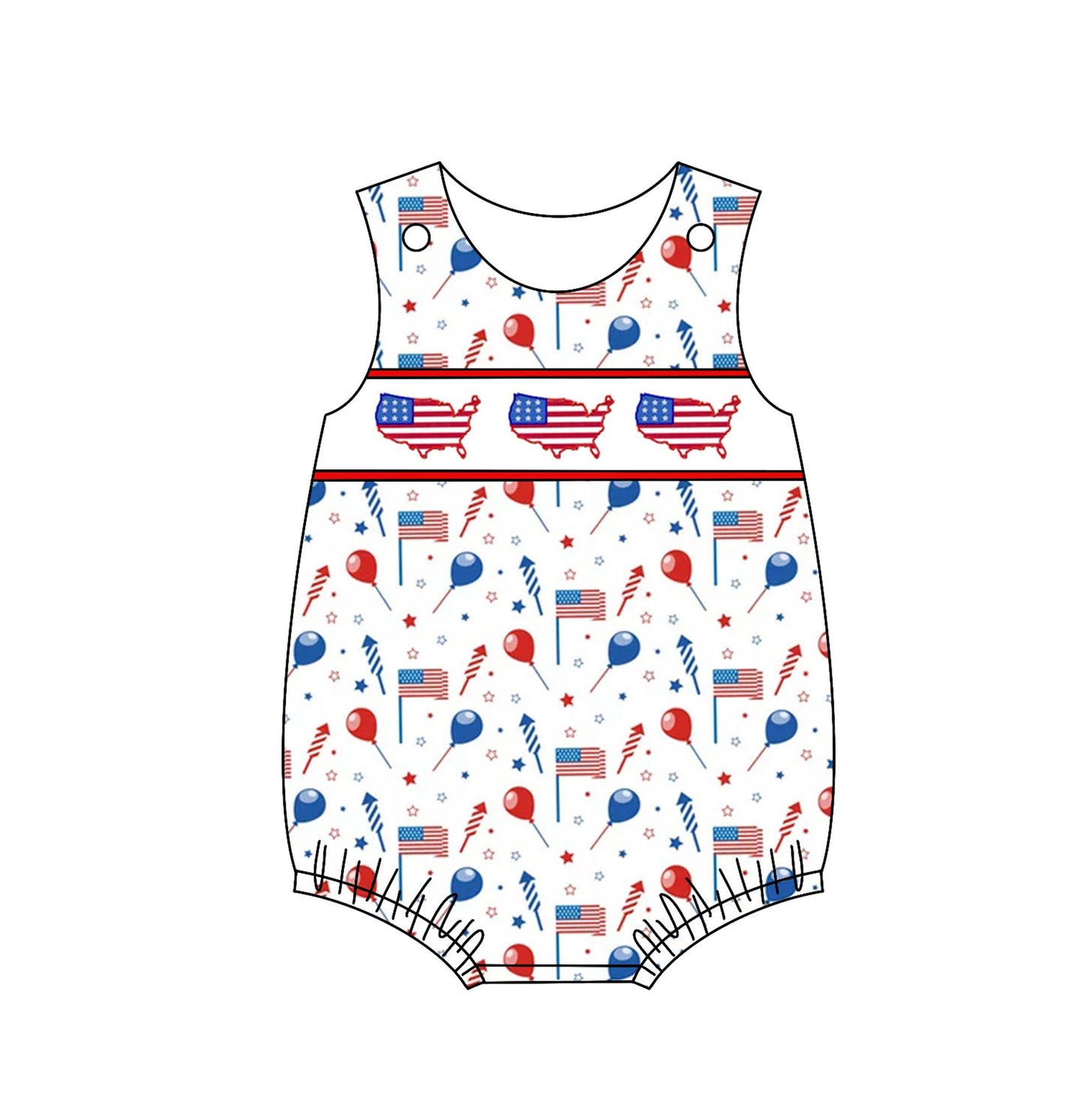 three red flags boys romper