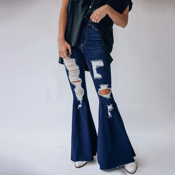 Adult Blue Ripped Denim Trousers