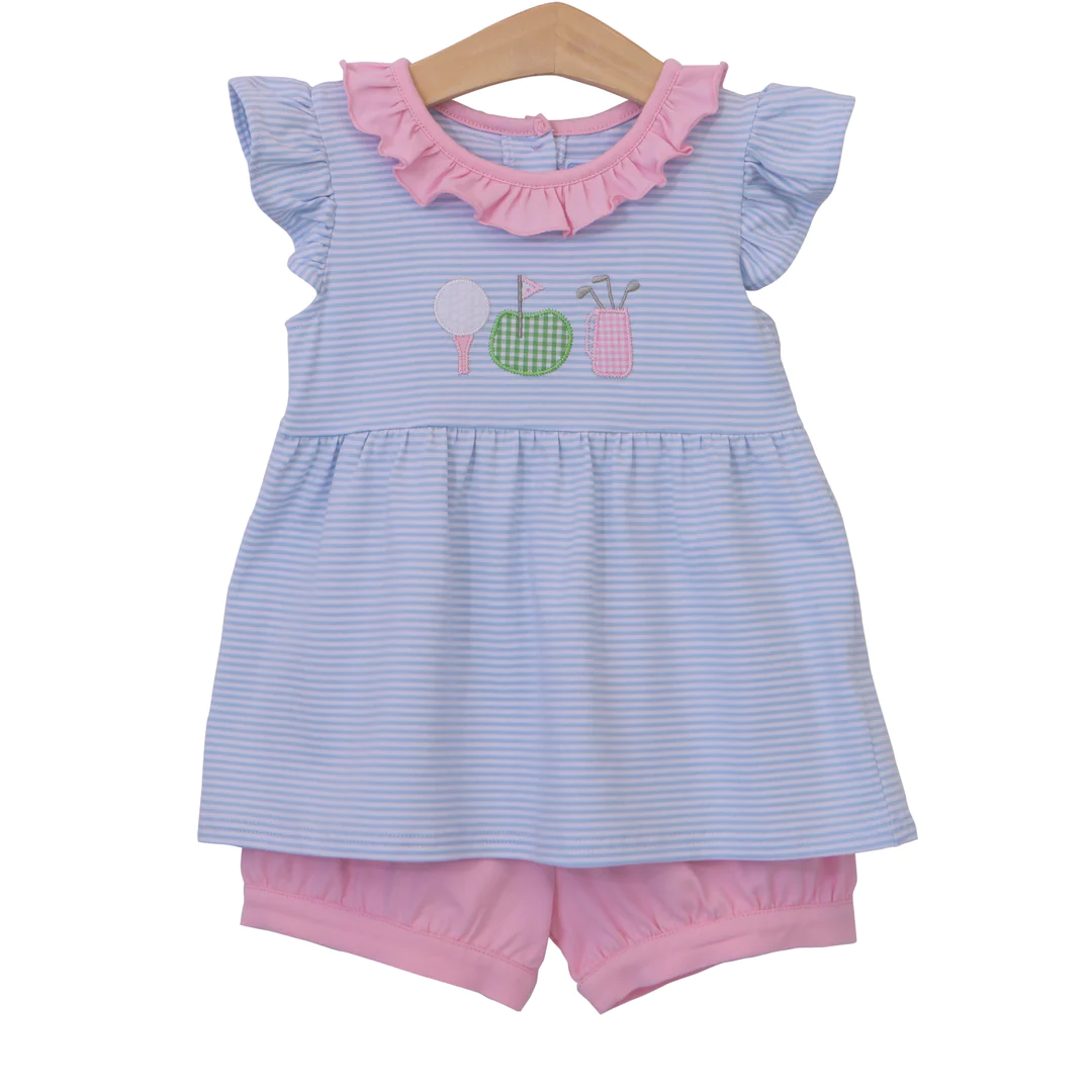 striped girl suit