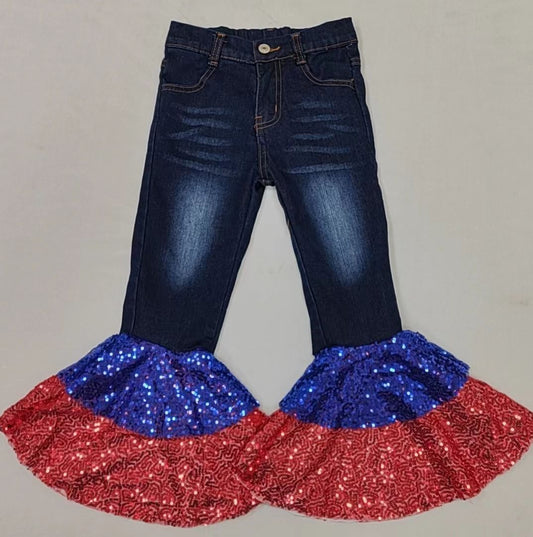 denim blue and red