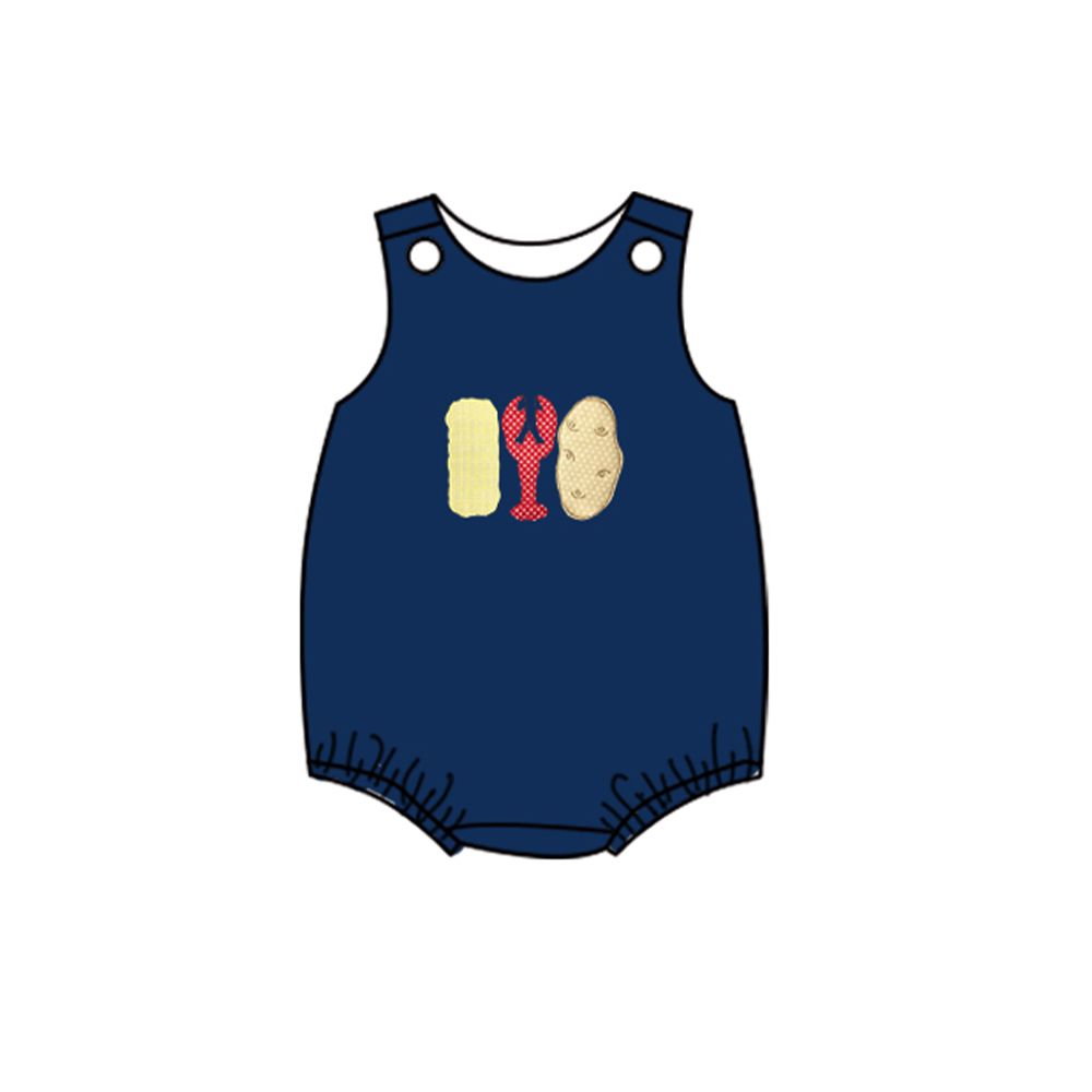 SR0740 Corn Crayfish Navy Blue Vest Jumpsuit