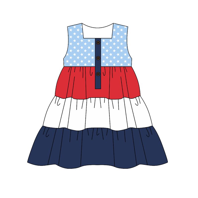 Blue red navy summer skirt