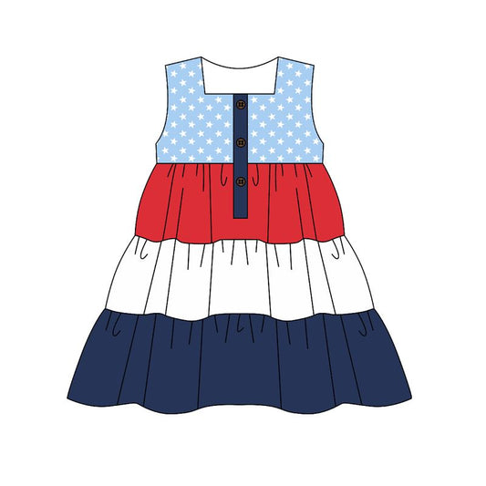 Blue red navy summer skirt