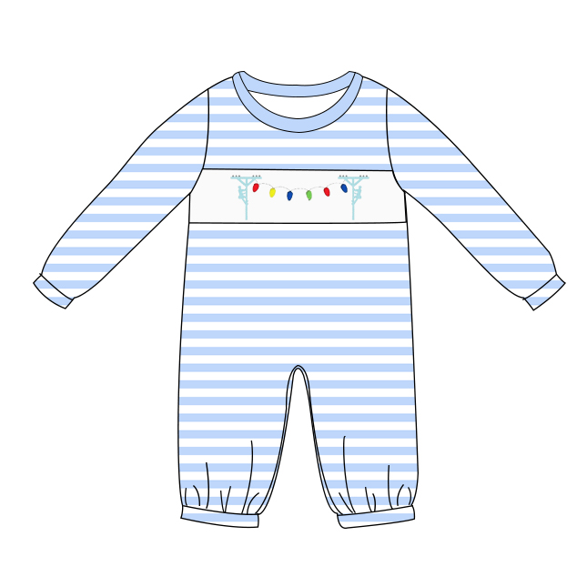 Lantern Blue and White Stripe Long Sleeve Bodysuit