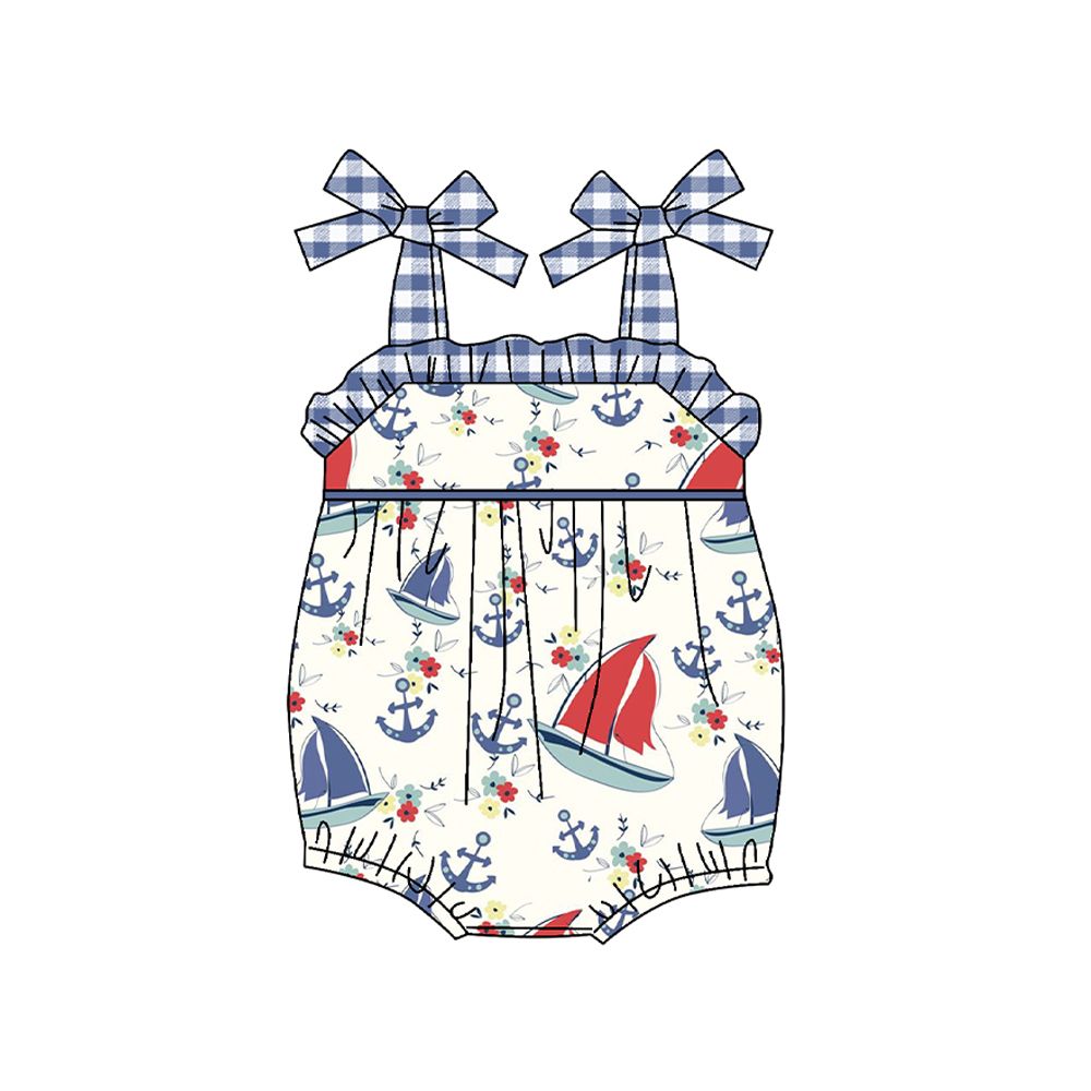 sailing girl's romper