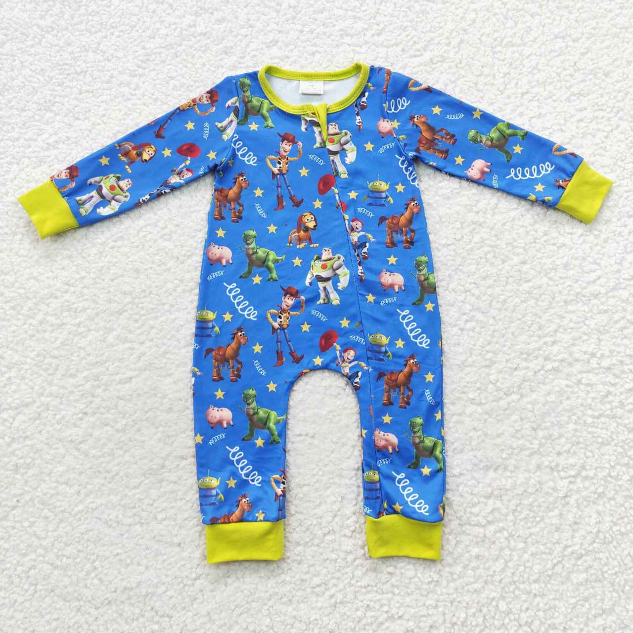 Cute Clothes LR0484 Baby Infants Kids Blue Zip Rompers