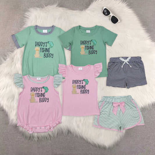 RTS NO MOQ embroidery short-sleeved shorts suit & short-sleeved sets and romper