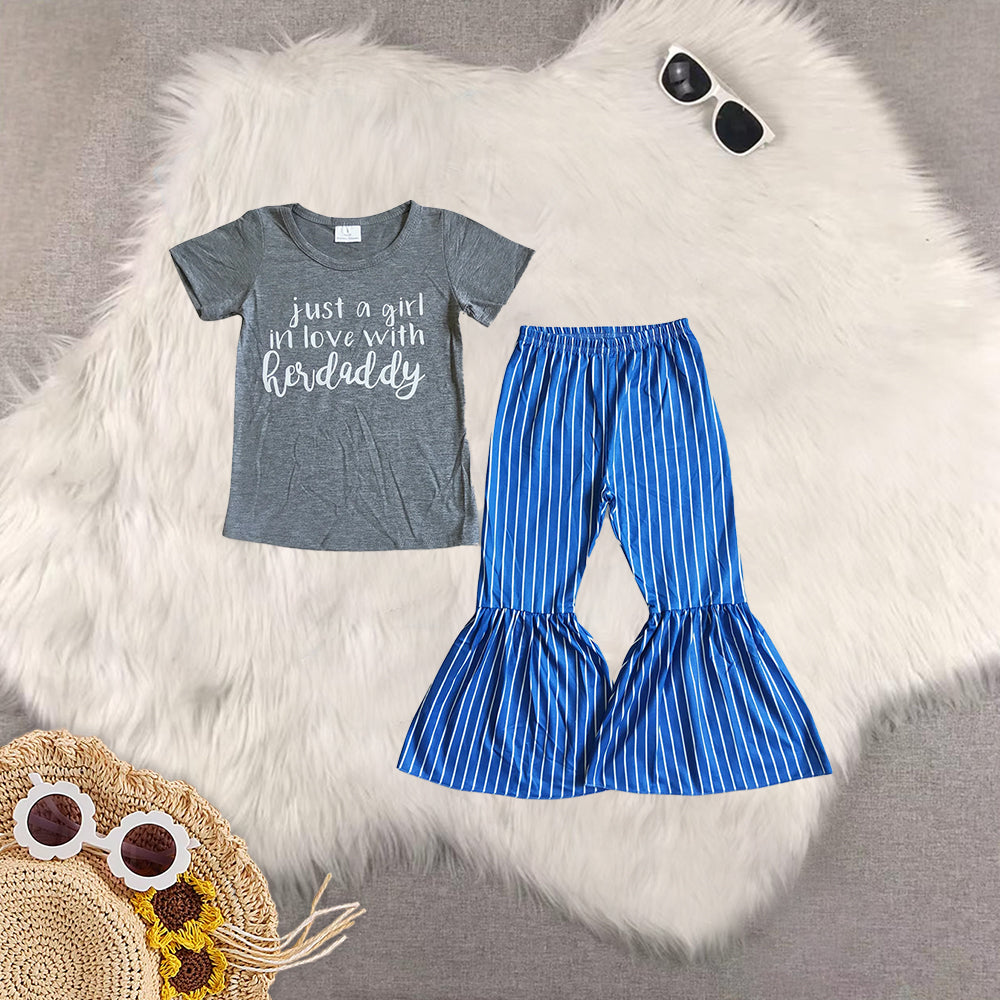RTS NO MOQ baby girl clothes short sleeve pants Sets