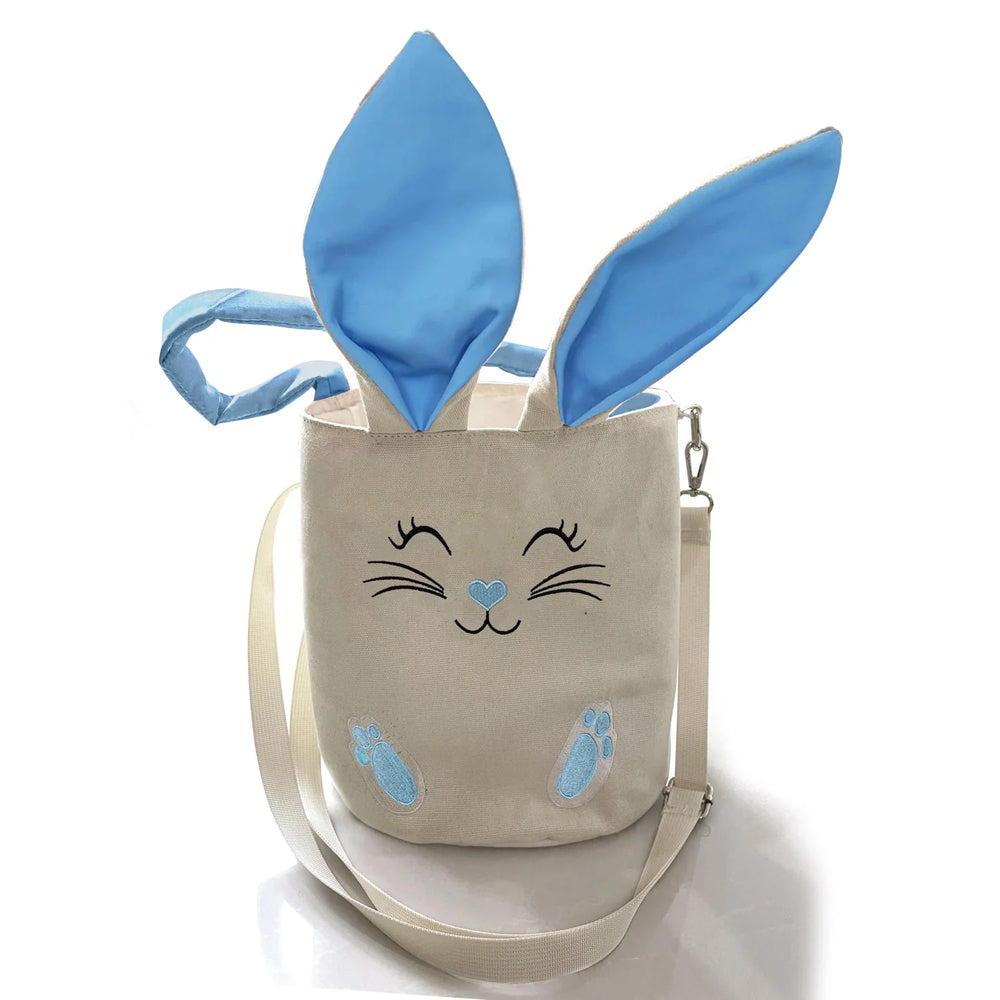 RTS NO MOQ Sibling Bags Toddler Kids Embroidery Rabbit Easter Print Basket Bags