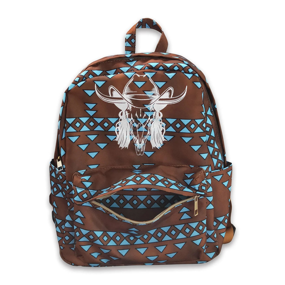 RTS NO MOQ Sibling milk silk Baby Kids Cow Flowers Print Western Zipper Pocket Back Bags