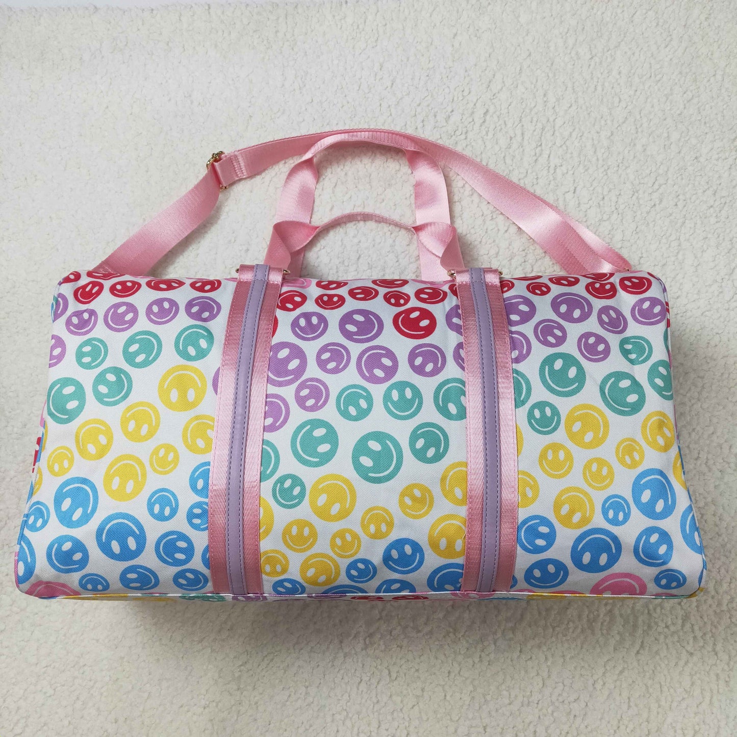 RTS NO MOQ ETA 5/7days arrived BA0068 Smiley White Gym Bag